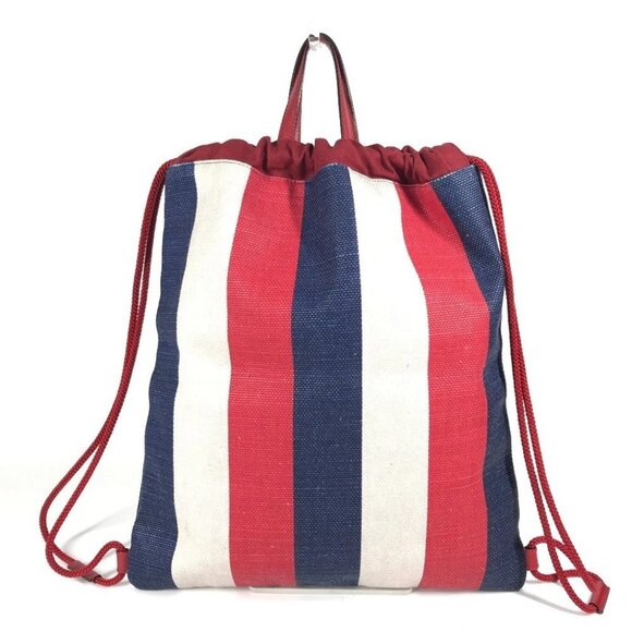 GUCCI 473872 Tricolor Knapsack 2-Way Bag Hand Bag Tote Bag Backpack - Picture 2 of 15
